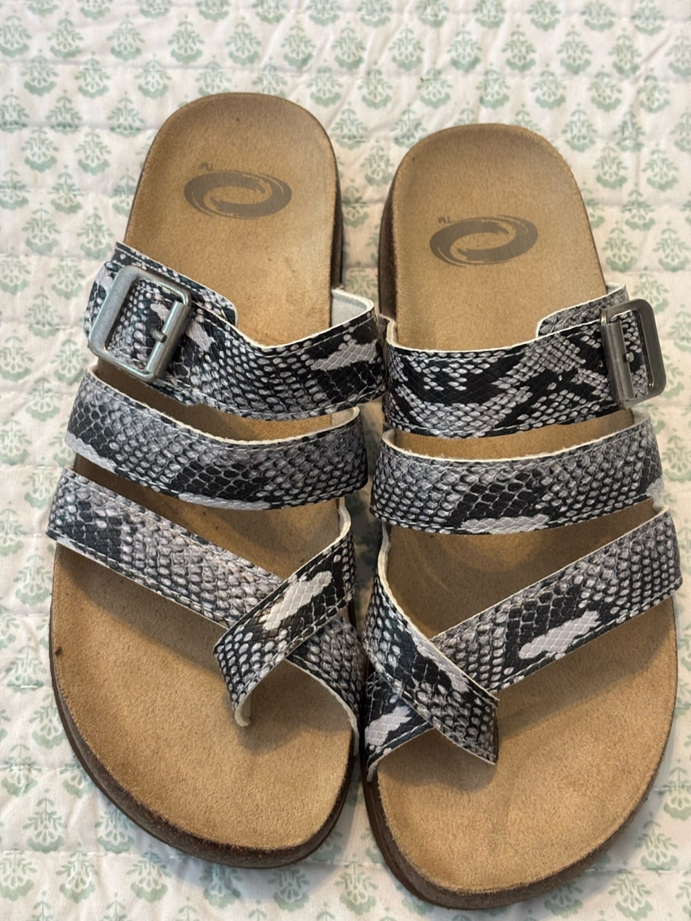 Women's Serpentine Multi-Strap Comfort Sandals - Black/Gray